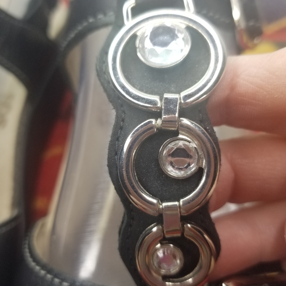 SAS Captiva black leather bling t strape sandals - Picture 7 of 11